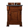 James Martin Vanities Brookfield 26in Single Vanity, Warm Cherry w/ 3 CM Charcoal Soapstone Quartz Top 147-114-V26-WCH-3CSP